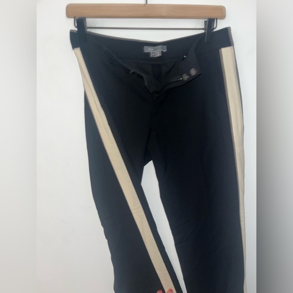 VINCE Strapping Trousers Black Low Rise Pants White Racer Stripe Size 0 - Picture 4 of 15